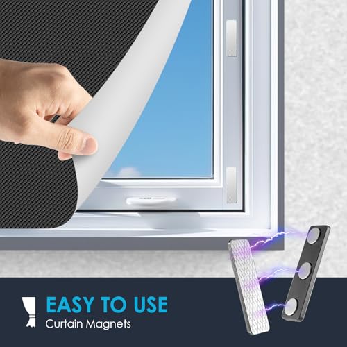 8 Pairs Curtain Magnets 45×13mm – Blackout Curtain Clips With Adhesive Magnets For Window Blinds & Blackout Curtains – No Drilling - Image 6