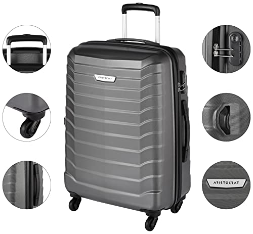Image of Aristocrat Juke Polycarbonate 65 cms Grey Hard Sided Suitcase (JUKE65TMGP)