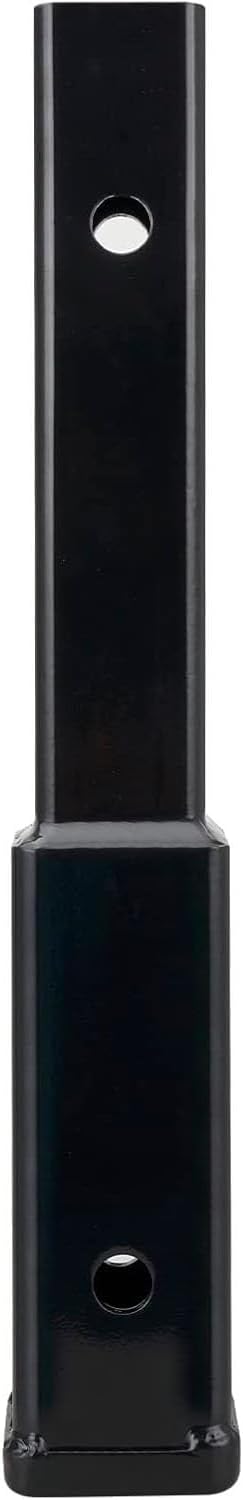 Heavy Duty Solid Steel 12" Hitch Extension, Black Power Coated, 6000lbs GTW / 500lbs TW, Reinforced Design with Solid Shank