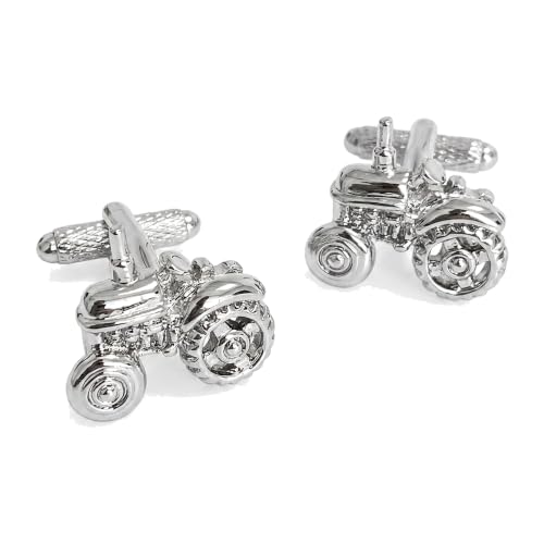Onyx Art Pequeño Color Plata Tractor Granja Gemelos Estuche de Gemelos