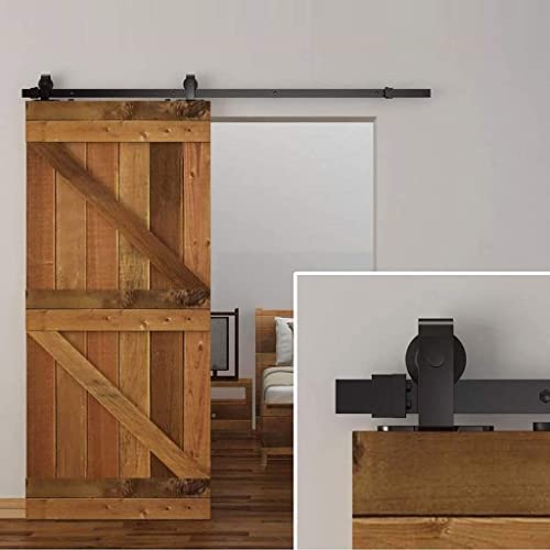 Kit de rail pour porte coulissante de grange 150-500 cm en acier robuste suspendu silencieux