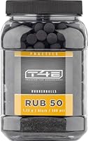 T4E Paintball Kugeln RUB 50, Munition Kaliber .50 1,23g 500 Stück, Rubberballs, schwarz