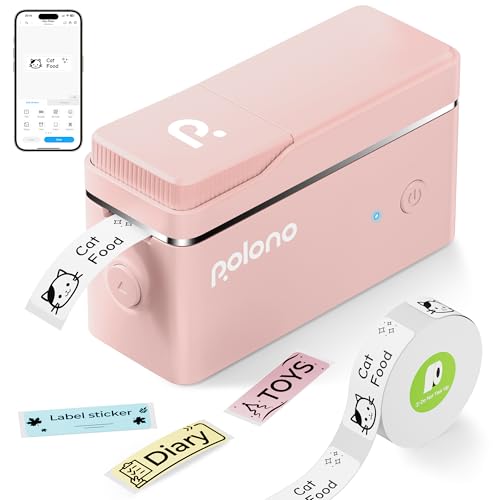 POLONO Label Maker Machine with Tape, P31S Bluetooth Label Printer, Mini Label Maker with Multiple Templates for School Office Home Organization, Wireless Portable Thermal Printer for Storag