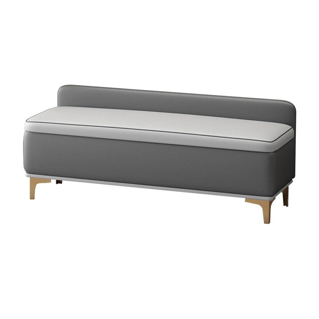 Banc de rangement pour embellir votre entrée avec une assise rembourrée bleu foncé