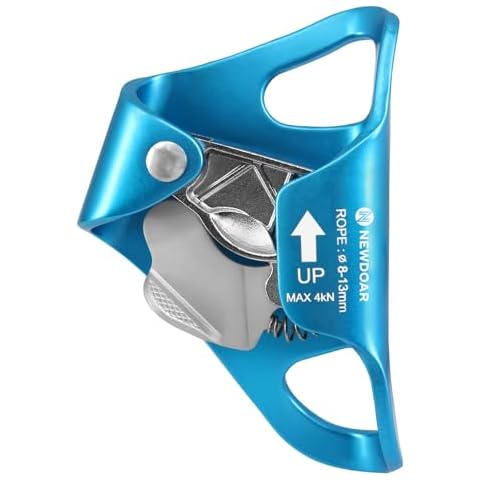 NewDoar Rock Climbing Chest Ascender Abdominal for Vertical Rope Climbing CE Certified Rope Clamp for 8~13MM Rope(Blue) Cover