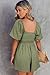 AlvaQ Womens Rompers Dressy 2025 Fashion Short Sleeve Summer Vacation Outfits Square Neck Casual Spring Mini Dress Short Jumpsuits,Moss Green Small