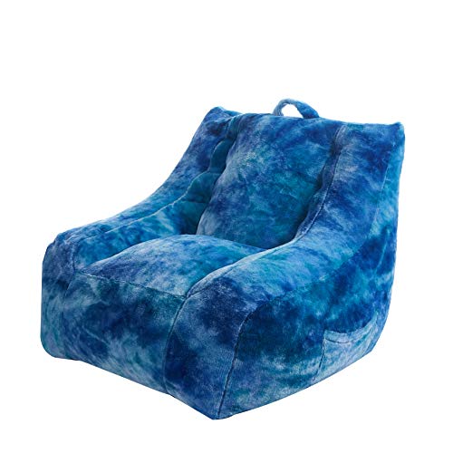 Urban Shop Supportive Faux Fur Bean Bag With Pocket, Cool Tie Dye, Large #TOP2