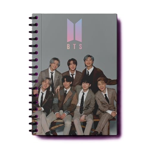 Image of BTS Artist GroupWiro Journal Notebook | 80 gsm Paper With 350GSM Hard Cover | Unruled | Pages - 160 | | A5 Size | Wiro Binding | Versatile for School, Home & Office |