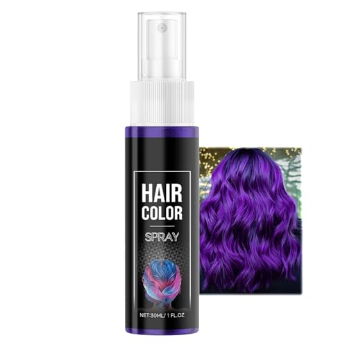 Tinte para el cabello, color temporal lila, color morado, spray de color instantáneo, no pegajoso, lavable, coloraciones para el cabello, spray de color para el cabello, carnaval, Halloween, cosplay