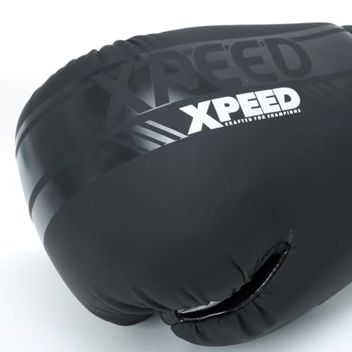 Image of Xpeed Matt PU Boxing Gloves for Training and Mixed Martial Arts, Black, 10oz (Pair)