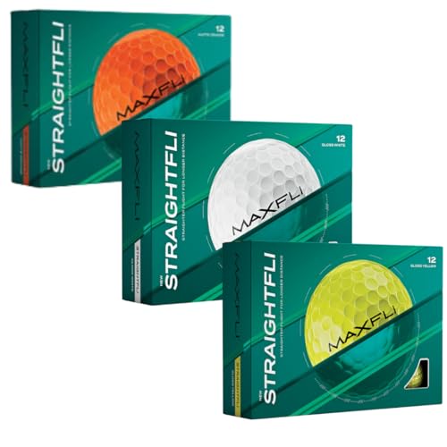 Maxfli StraightFli Golf Balls Variety Pack – 36-Pack (Gloss White,