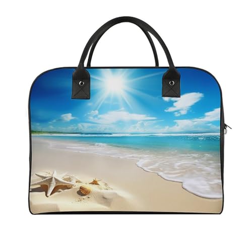 Summer Beach Laptop Tote Bag Casual Travel Handbag Multi Pocket Shoulder Bags for Work Travel