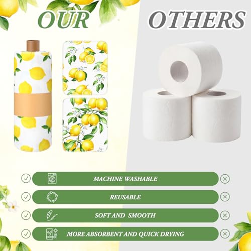 Image of Redbaker 18 Pcs 18 Pcs Reusable Paper Towel for Kitchen,Lemon Style