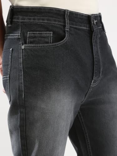 Image of Urbano Fashion Men's Straight Fit Washed Jeans Stretchable