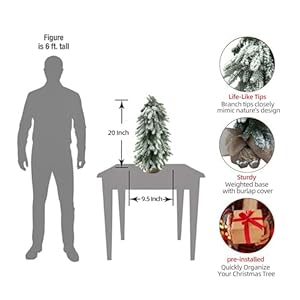 Best Choice Products 20 inch Pre-Decorated Small Xmas Holiday Christmas Tree, Snow Flocked Mini Artificial Pine Tree with Base Tree, PVC Branch Tips, for Home, Office, Party, Christmas Decoration Best Choice Products 20 inch Pre Decorated Small Xmas Holiday Christmas Tree Snow Flocked Mini Artificial Pine Tree with Base Tree PVC Branch Tips for Home Office Party Christmas Decoration