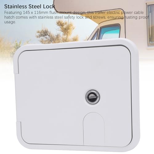Haofy Stromkabelklappe für Wohnmobile, Bündig Montiertes Design, Widerstandsfähig mit Schloss und Schlüsseln aus Edelstahl, 180-Grad-Öffnung für Wohnmobile, Anhänger, Yachten und Mehr