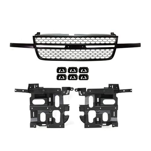 Garage-Pro Front Grille Assembly Textured Black Headlight Brackets for 2003-2007 Chevrolet Silverado 1500 SS Chevy Silverado 1500 Accessories Classic - Without Dale Earnhardt Package Except HD