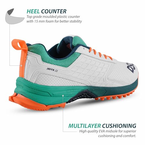 DSC Men's Sports Cricket Shoes, Sea Green-Fluro Orange, 102