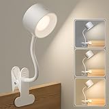 Jplednas クリップライト充電式 LED 読書灯 ベッドライト 作業灯 タッチ操作 調光調色 2600mAh大容量バッテリー 長時間照明（最高輝度 5 時間/最低 30 時間） コードレス 省エネ 目に優しい 無頻閃｜Type-C充電｜読書/ベッド/作業用 ホワイト