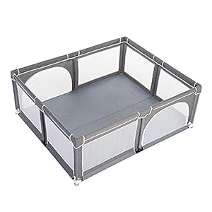 NMDCDH Baby Playpen Fence, Portable Indoor Removable Folding Safety Activity Center Baby Playards, Grey Crawl Anti-Fall Kid Fence, 150×180cm