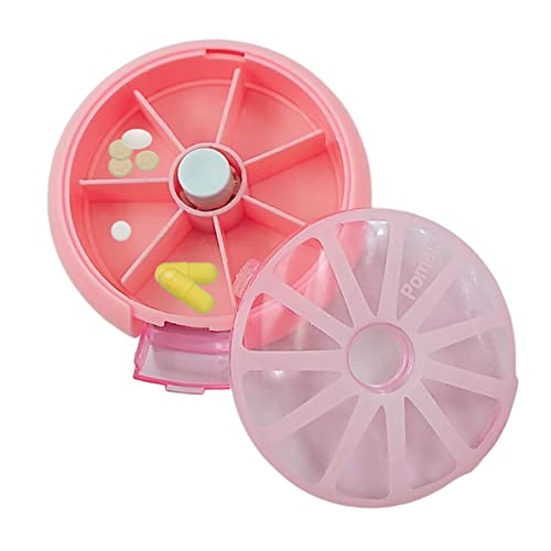 Pil Planner Wekelijks - Friendly Travel Round Wekelijkse Pill Organizer,Doorzichtige deksels pillendoosje voor vitamine, kabeljauwleverolie, supplementen