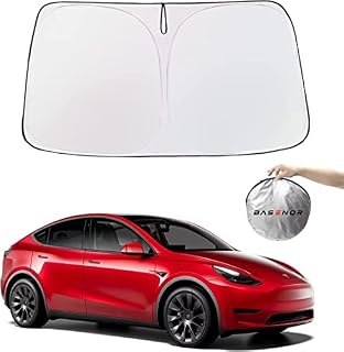 BASENOR Tesla Model Y Model 3 Osłona przeciwsłoneczna na przednią szybę składana osłona przeciwsłoneczna osłona przeciwsłoneczna 2023 ulepszenie