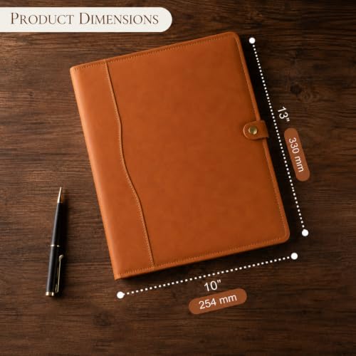Image of Leather Portfolio, Leather Binder with Pen, Leather Portfolio for Men and Women, Leather Padfolio, Leather Folder, Portfolio Binder, Business Portfolio Men and Women