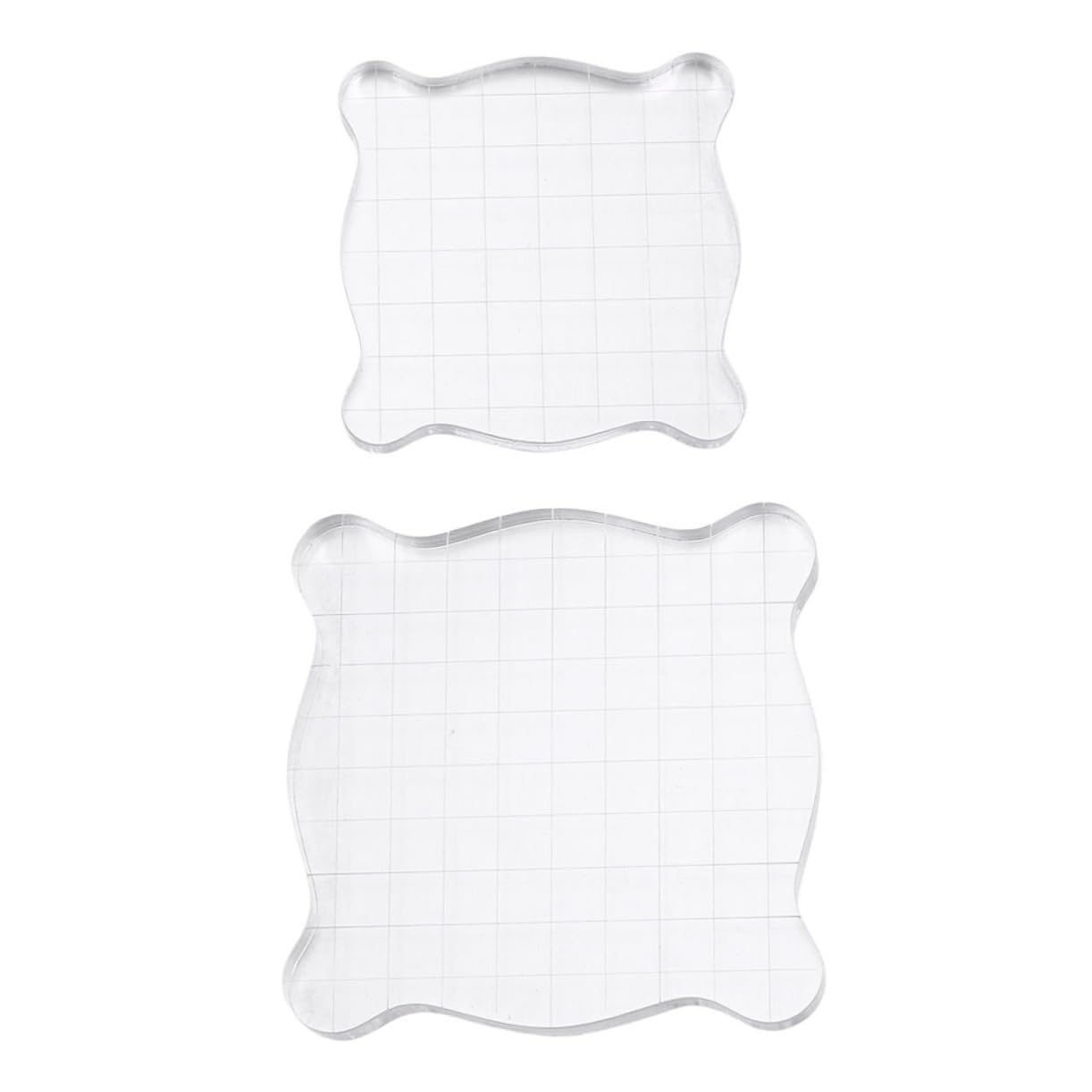 HOMSFOU 1set Acrylic Stamp Block Transparent Stamping Blocks for DIY Craft Projects for Card Making Journals Invitations and Scrapbooking Durable Design for Precision Stamping 2pcs