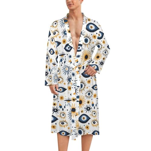 Peignoir de bain homme léger fini les serviettes lourdes avec cet imprimé bleu