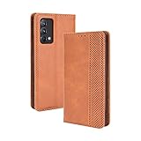 GOKEN Funda para realme GT Master Edition Funda, Leather Folio Carcasa con Billetera, Magnética Premium PU/TPU Cuero FILP Case Cover con Soporte/Tapa Tarjetas (Marrón)