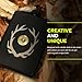 HAMILO Shotgun Shell Deer Hunting Flask for Liquor with Funnel, 8oz Leakproof Camping Flask for Men and Women, Engraved Antlers Whiskey Flask, Hunting Gear Gift Idea, Black Stainless Steel Hip Flasks