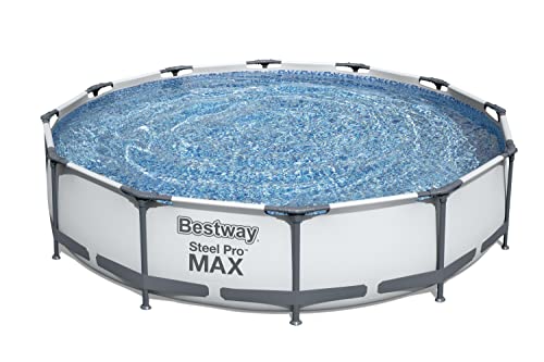 Bestway® Steel Pro MAX™ Set per piscina con pompa filtrante, Ø 366 x 76 cm, colore grigio, rotondo