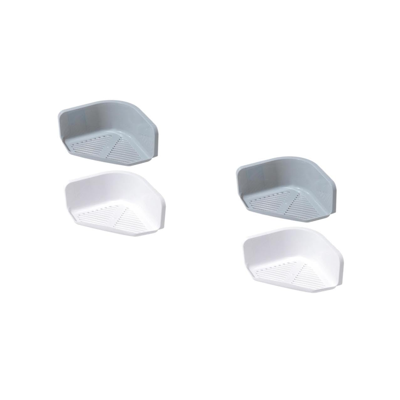 Panier de rangement et étagère d'angle murale adhésive pour douche en lot de 4