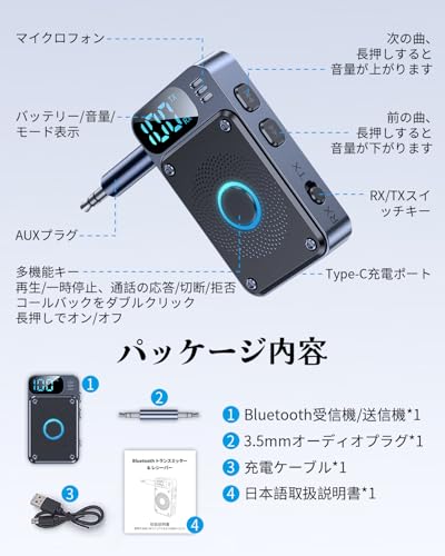 SETHDA Bluetooth 5.4 トランスミッター & レシーバー の商品画像 5