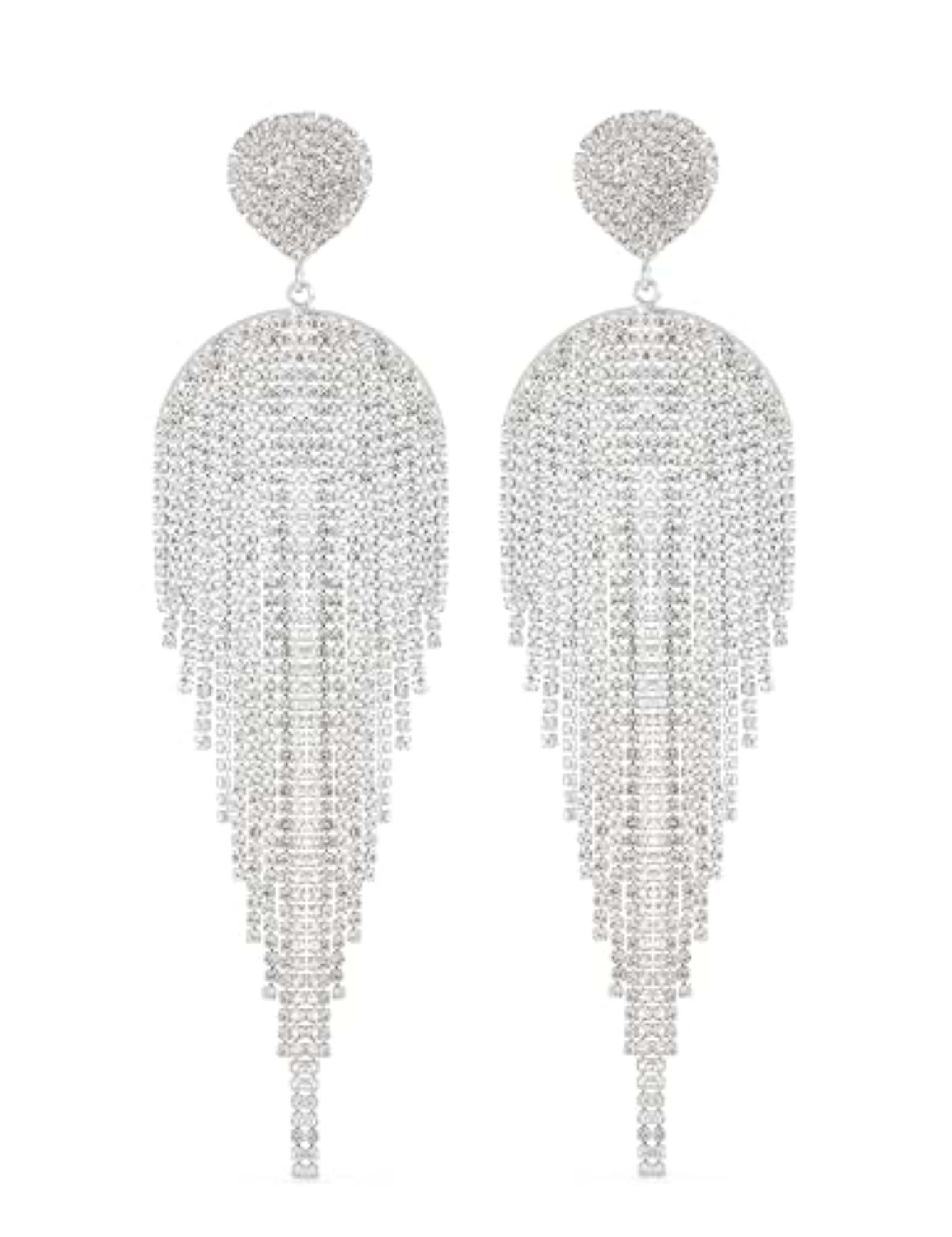 Women's Crystal Zirconia Long Dangler Earrings