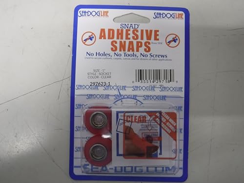 Sea Dog Line Pair (2) FLEXABLE Base Adhesive Canvas SNAP Fastener Socket Size 1" Clear 297623