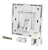 Labgear Single Angle Keystone Ethernet Socket CAT5e RJ45 Faceplate, 1-Gang Wall Socket - White with Colour-Matched Inserts 86x86mm - Image 2