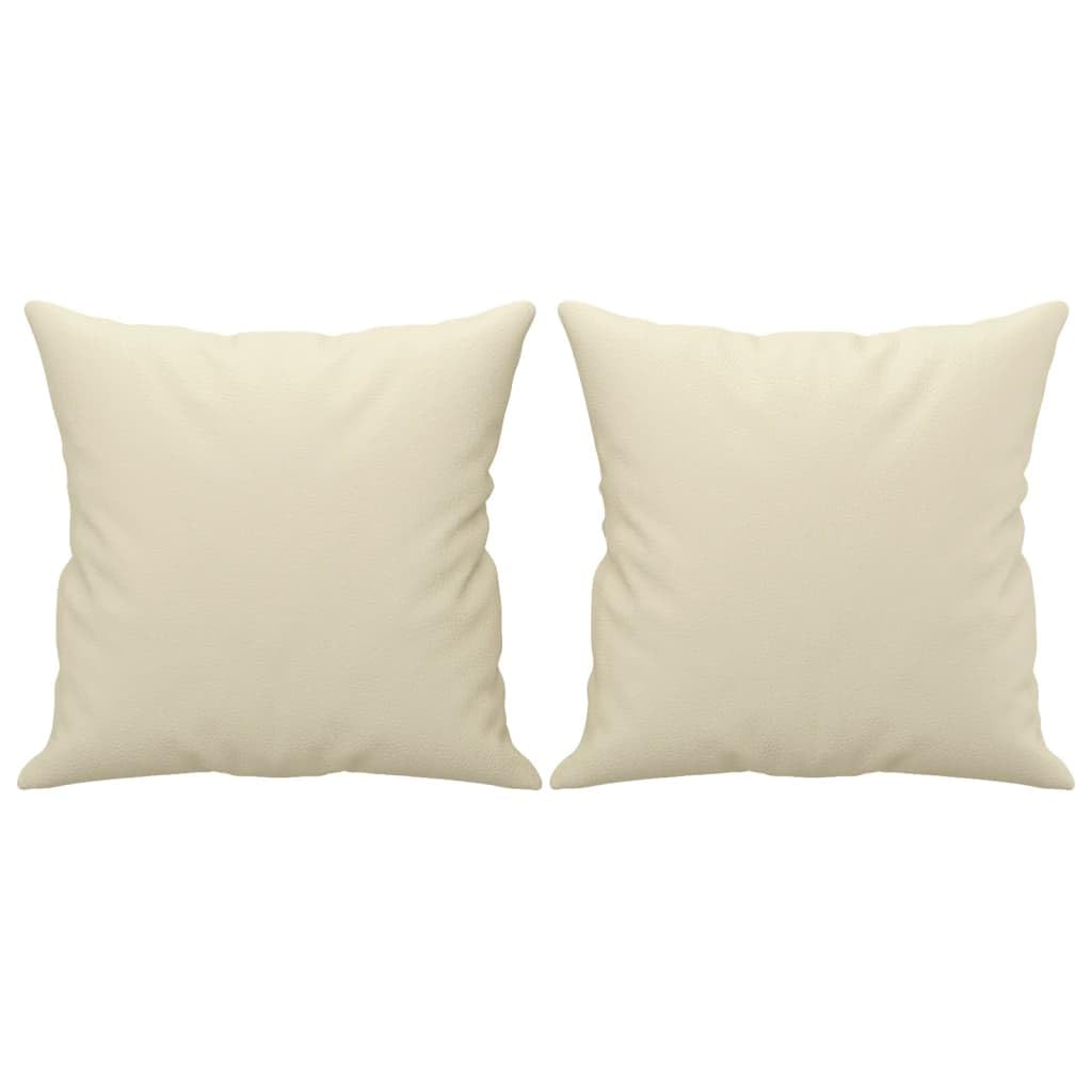 Canapé 2 places en cuir synthétique crème 120 cm avec coussin décoratif moderne pour salon - Canapé polyvalent - Canapé convertible confortable