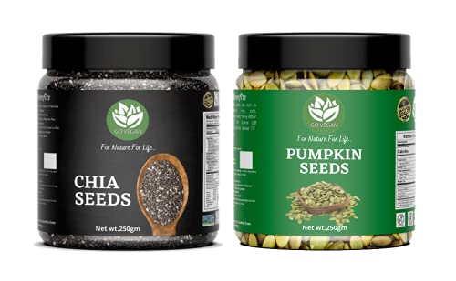 Go Vegan Raw Chia Pumpkin Edible Seeds Combo - 500gm | Chia Seeds 250g | Pumpkin Seeds 250g (B091M6LCMD) Amazon Price History, Amazon Price Tracker