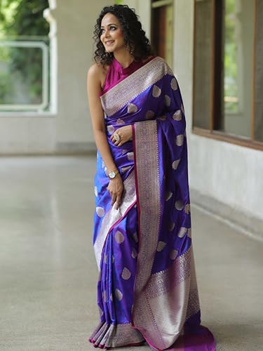 Image of Sugathari Women's Banarasi Saree Pure Kanjivaram Silk Saree Soft new ladies 2025 Design Wear Pattu Sarees Sadi Party Sari collections With Blouse Piece (San Pari-224)