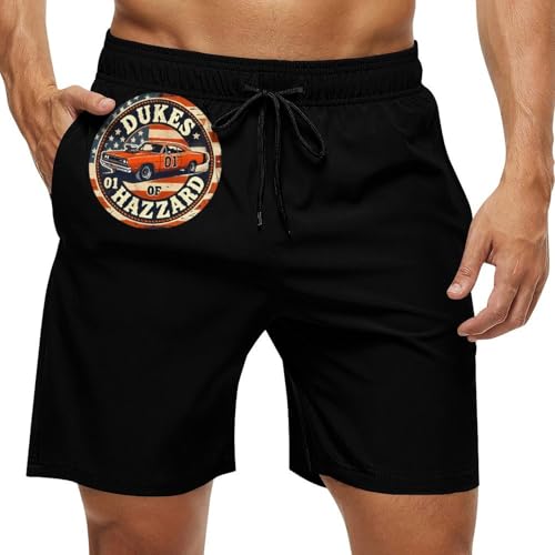 Young Dad Sports Swim Trunks for Hazzard Dukes Beach Pants,Swimming Beach Shorts Mesh Lining Bathing Suits for Outdoor
