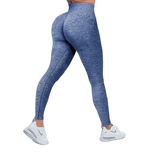 Fsphistik Leggins Mujer Push up | Mallas Deporte Mujer | Pantalones Mujer | Ropa Deportiva Mujer | Leggins Mujer | Push Up Leggings Yoga con Efecto de Cintura Alta y elástica (L, 2-Azul)