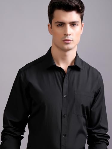 Image of Highlander Men's Slim Fit Formal Shirt | Solid Formal Shirt for Men | Comfortable Fabric | Stylish Design for Everyday Use & Office Wear