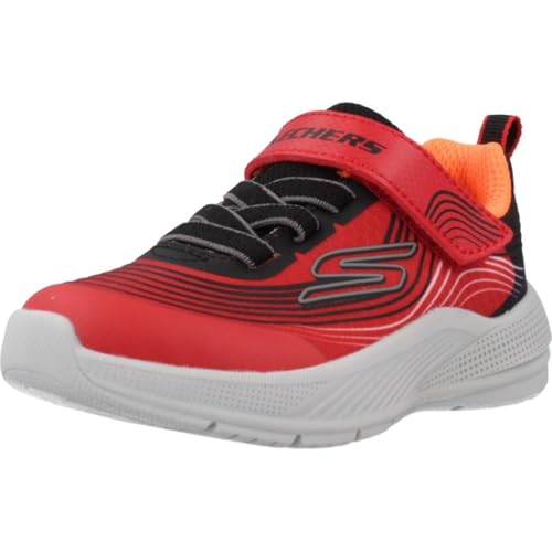 Skechers Kids Microspec Advance Sneaker, Red/Black, 10 Toddler - image 1