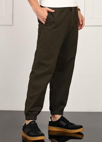 Image of Alan Jones Clothing Mens Washed Jersey Cotton Joggers Pants | Soft Stretch Cotton | Ankle Length with Elastic Hems