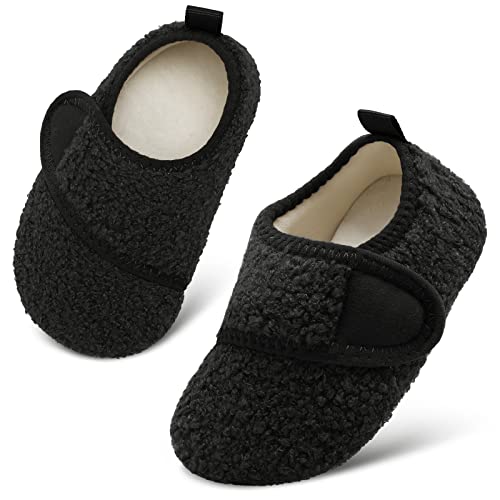 Image of Scurtain Toddler Warm Winter House Slippers Baby Boys Girls Indoor Home Slippers Cozy Lightweight Non-Slip Shoes For Infant Kids Plush Linned