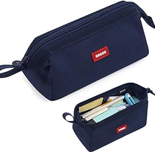 Large Pencil Case Big Capacity Pencil Bag Portable Pencil Case School Supplies Suitable for Middle High School College Students Girls Boys Teen Storage Organizer Gift (Black)