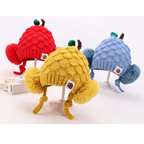 Baby Hat Soft Toddler Winter Earflap Hat Baby Girls Boys Infant Cute Pineapple Knitted Hats Outdoors Cap (Color : Red, Size : 5-30 Months) #TOP3