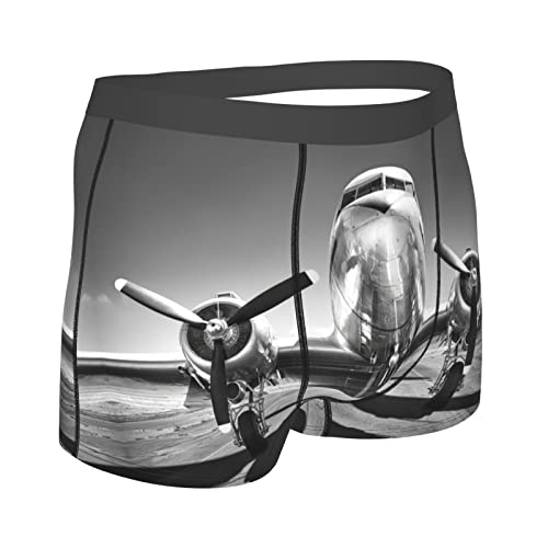 Airplane Pattern Boxer Briefs Men's Underwear Breathable Comfort Shorts Trunks Covered Waistband Underpants for Men3