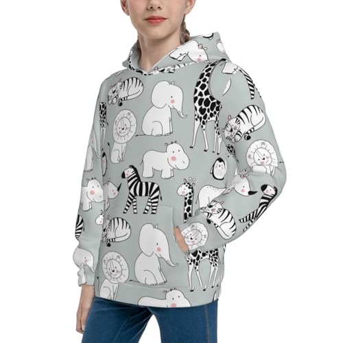 African Animals Kid Hoodies Boys Sweatshirts Girls Pullover with Pocket2